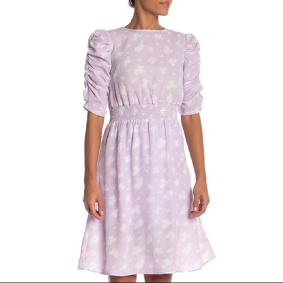 lavender knee length dress